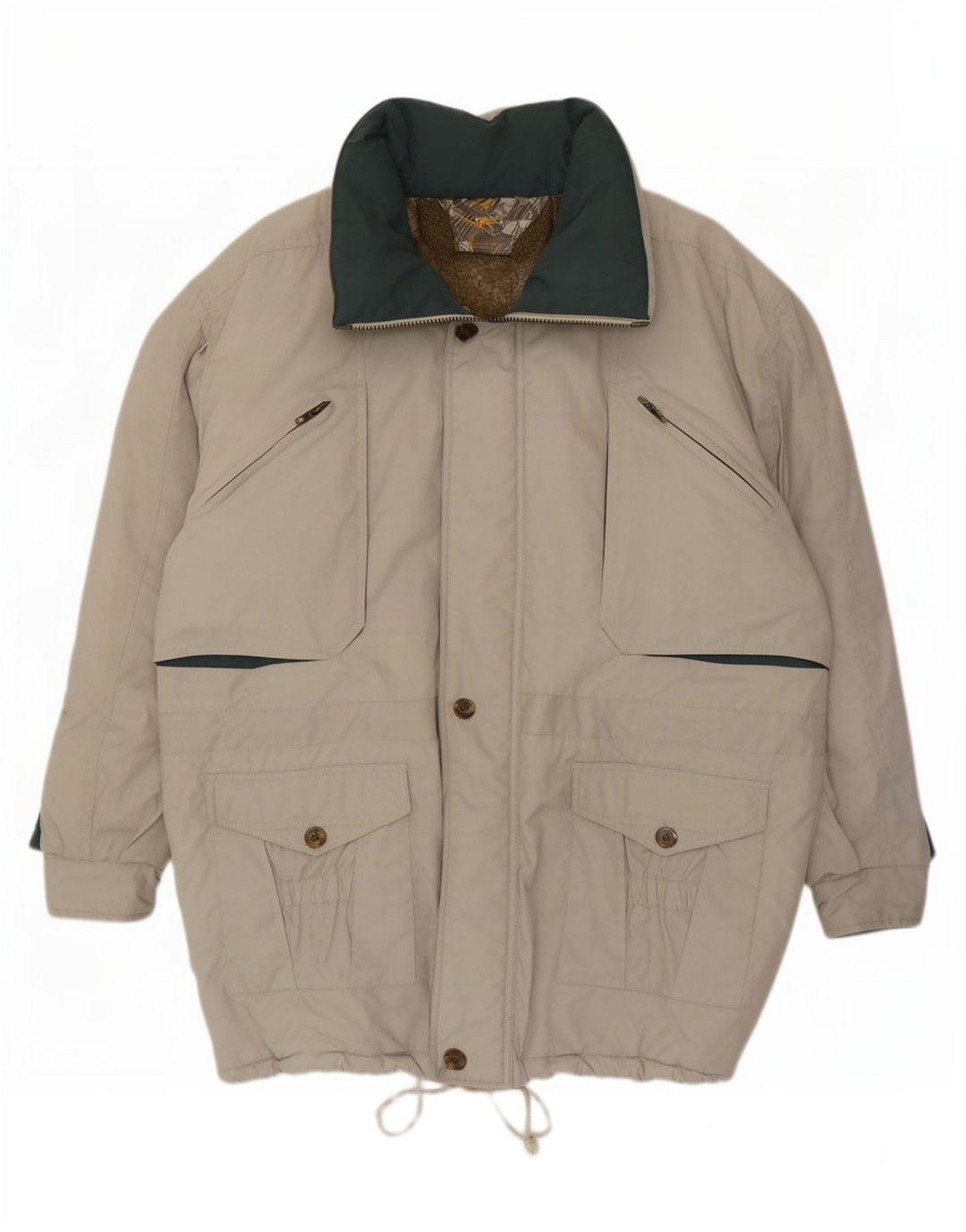 Chaqueta acolchada con capucha vintage para hombre IT 56/58 3XL Poliéster gris