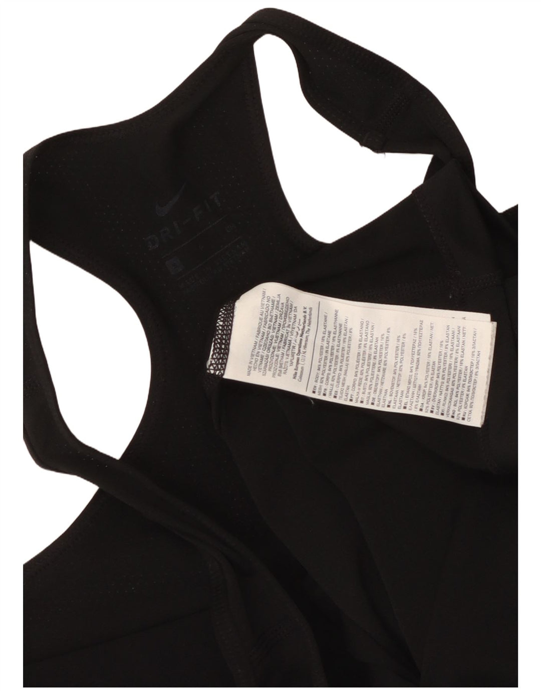 Nike Mujer Gráfico Chaleco Top UK 10 Pequeño Poliéster Negro
