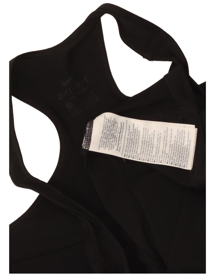 Nike Mujer Gráfico Chaleco Top UK 10 Pequeño Poliéster Negro