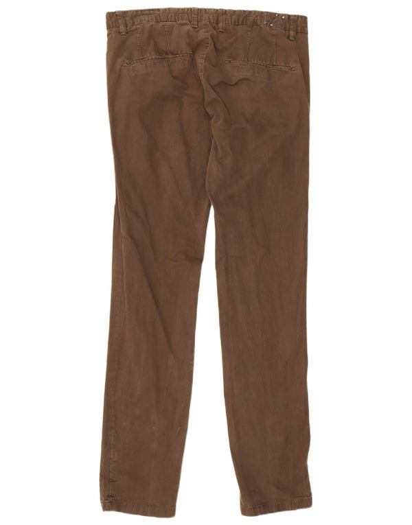 Zara Mens Slim Chino Pantalones EU 44 Large W34 L34 Algodón Marrón