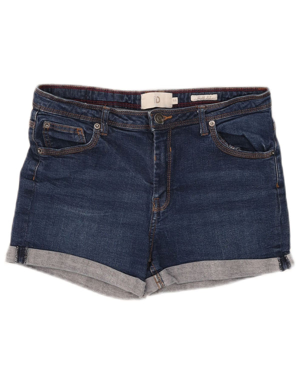 Dack's Pantalones cortos de mezclilla ajustados para mujer IT 44 Medium W28 Algodón azul