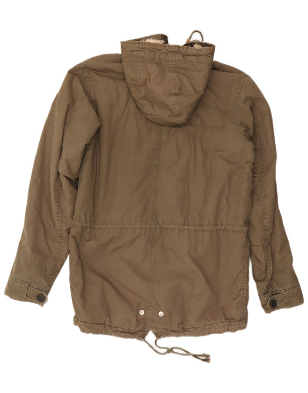 Quiksilver Chaqueta Parka con Capucha para Hombre UK 36 Small Khaki Cotton