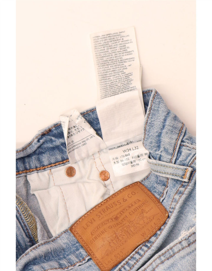 LEVI'S Mens 511 Slim Jeans W34 L32 Algodón Azul