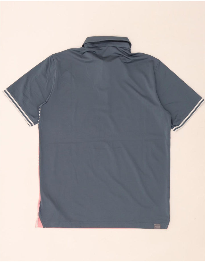 Polo Puma Hombre Poliéster Rayado Azul Marino Mediano