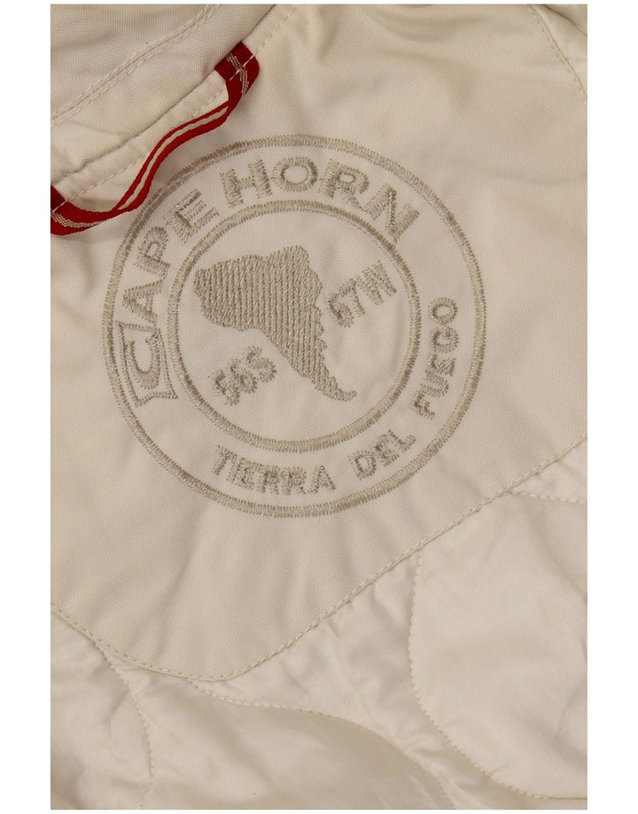 CAPE HORN Chaqueta cortavientos con capucha para mujer UK 14 Medium Off White
