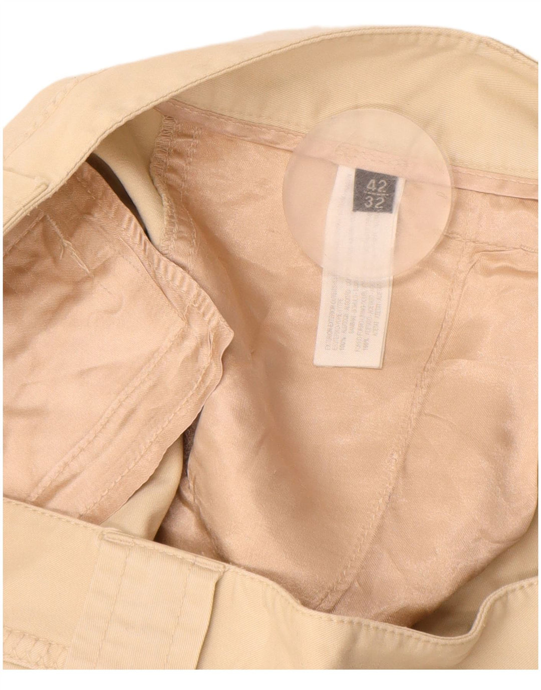 MASSIMO DUTTI Pantalón chino recto para mujer EU 42 Large W32 L33 Beige