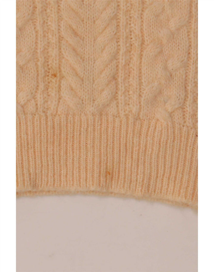 Zara - Jersey con cuello redondo para mujer, talla 40, talla grande, color beige