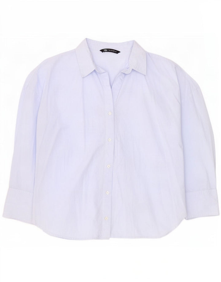 Zara Mujer Camisa ES 20 2XL Azul Algodón