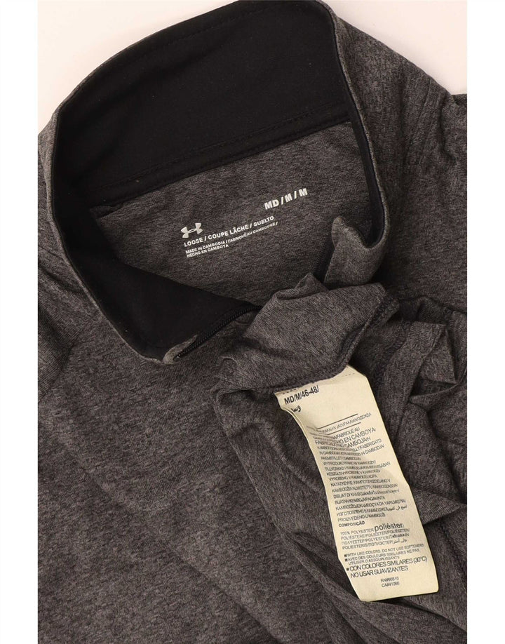 Under Armour Hombre Zip Neck Top Manga Larga Poliéster Gris Medio