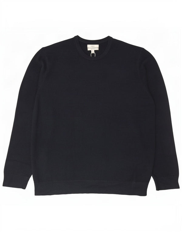 Marks & Spencer - Jersey de cuello redondo para hombre, talla 2XL, acrílico azul marino