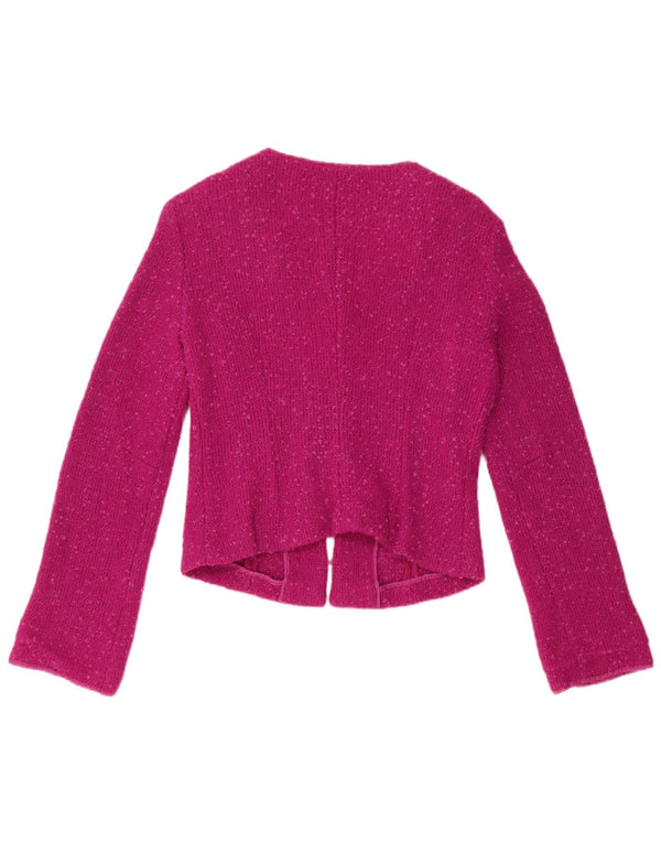Mariella Burani Jersey Bolero para Mujer UK 44 Grande Lana Virgen Borgoña