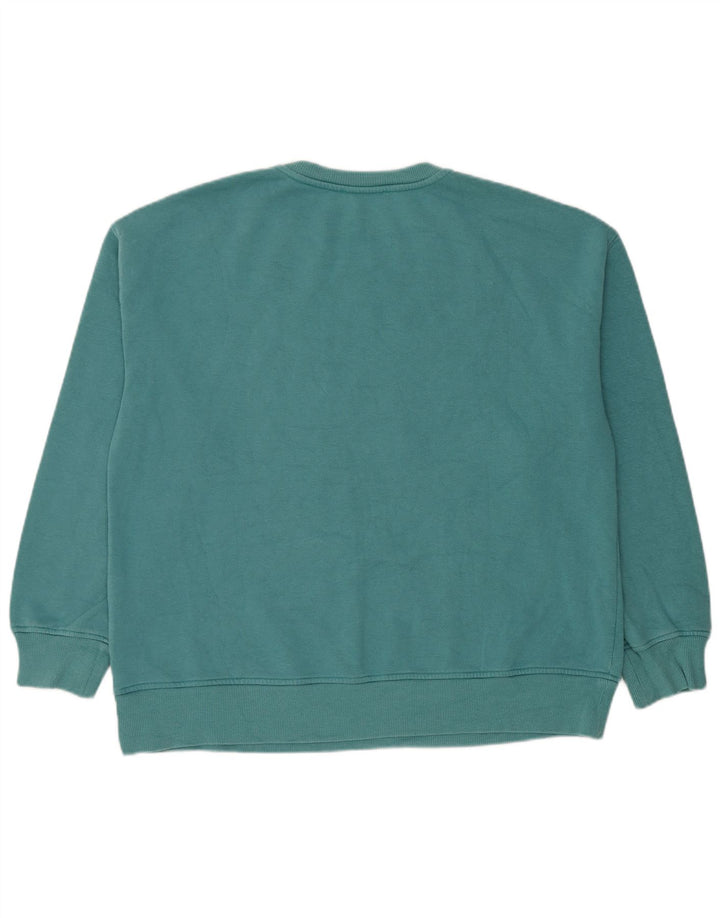 Zara Mujer Gráfico Sudadera De Gran Tamaño Jersey Reino Unido 10 Pequeño Algodón Azul