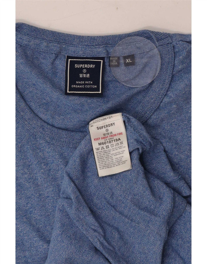 Superdry Hombre Chaleco Top XL Algodón Moteado Azul
