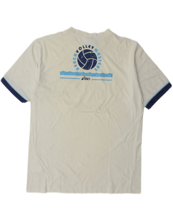 Asics - Camiseta gráfica para hombre, talla grande, color blanco, algodón