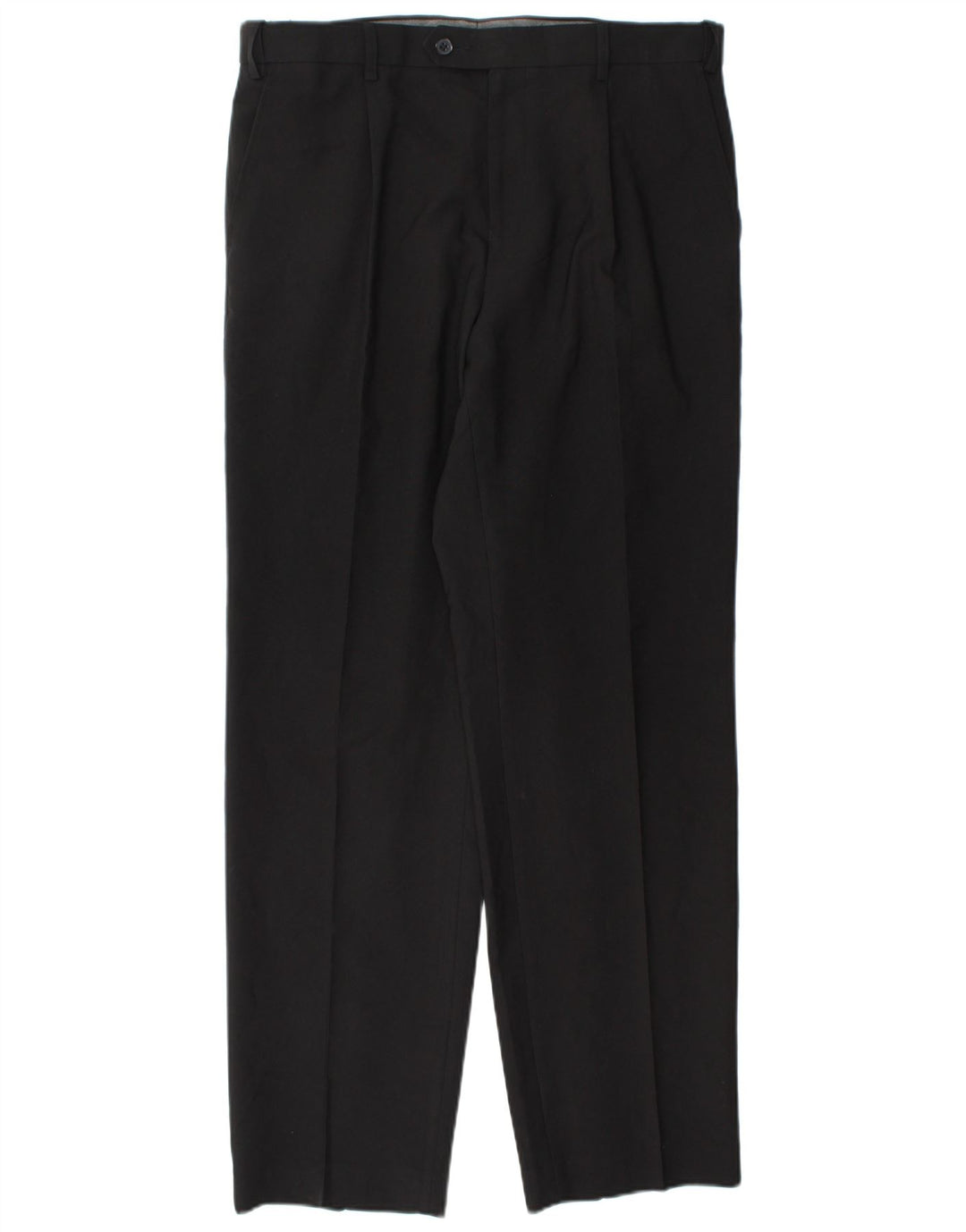 Marks & Spencer Pantalón de traje con pinzas para hombre W36 L33 Poliéster negro