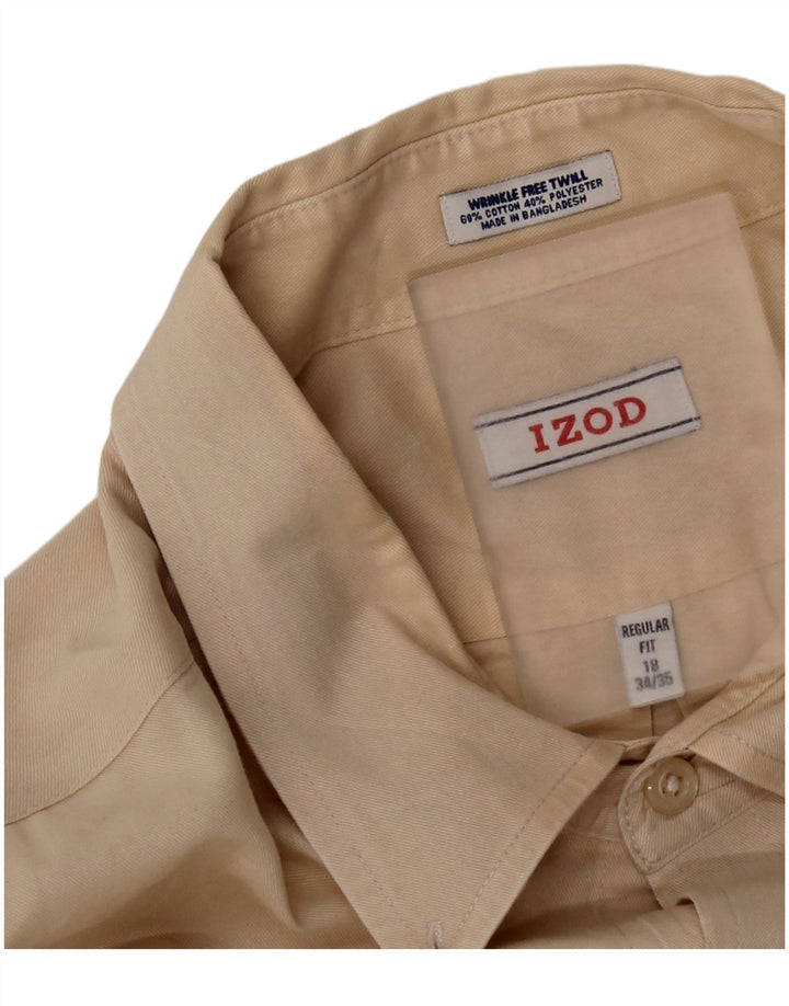 Camisa Izod Hombre Regular Fit Talla 18 2XL Algodón Beige