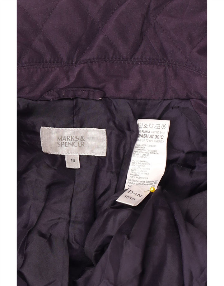 Marks & Spencer Chaqueta acolchada para mujer UK 46 Poliéster morado grande
