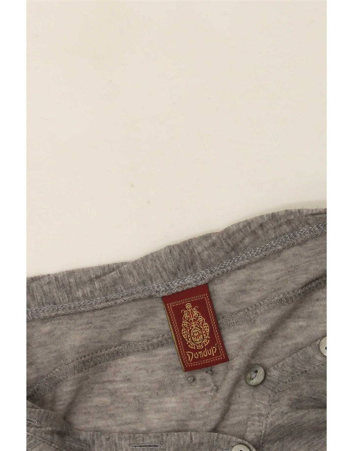 Dondup Top Mujer Manga Larga UK 8 Pequeño Gris Moteado