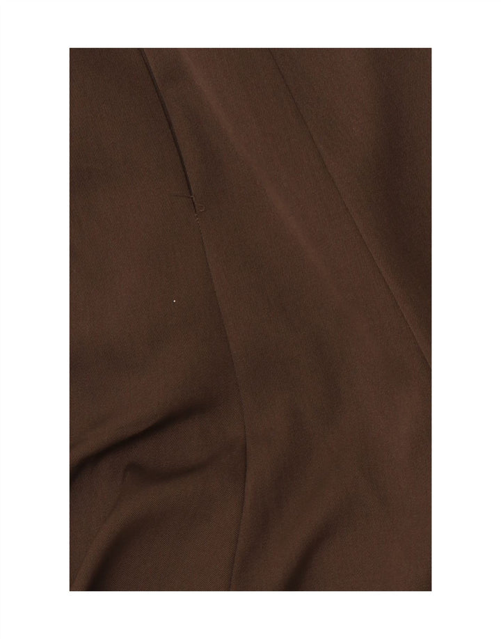 VINTAGE Falda plisada de cintura alta para mujer Reino Unido 12 Medio W28 Marrón