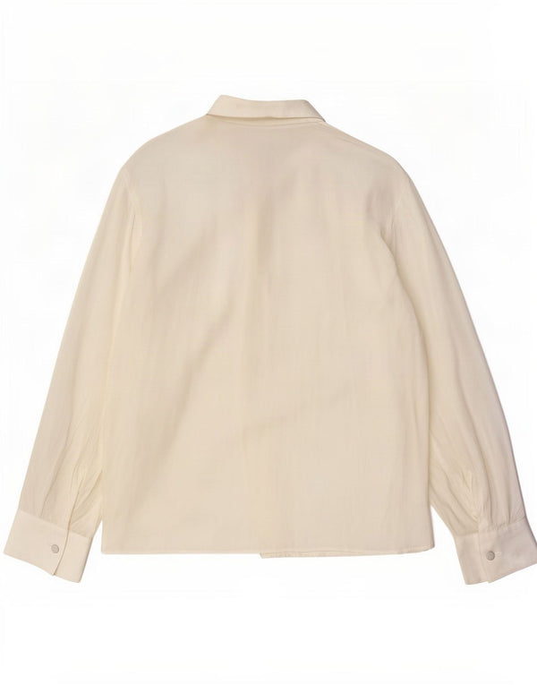 Blusa Camisa Mujer Arcadia IT 46 Large Acetato Blanco Roto