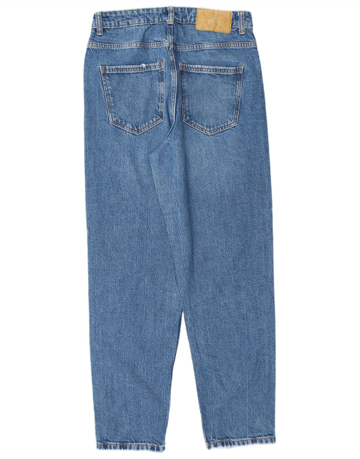 ZARA Vaqueros Cónicos De Cintura Alta Para Mujer EU 38 Small W28 L28 Azul