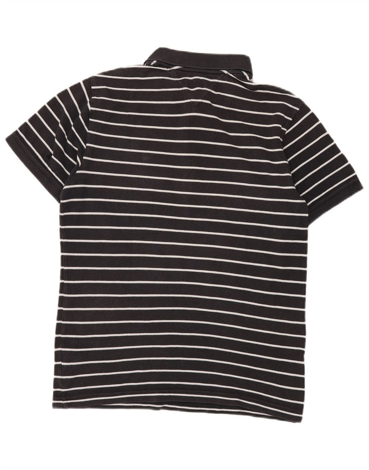 TOMMY HILFIGER Polo para hombre de algodón a rayas negro mediano