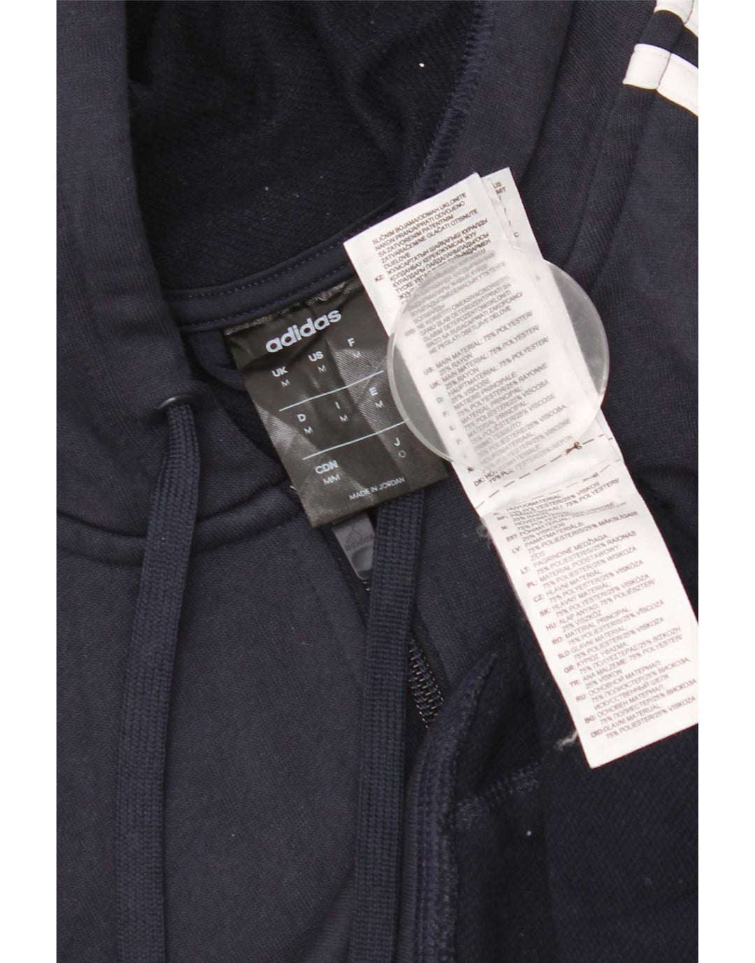 Adidas Mens Climalite Zip Sudadera con capucha Suéter Medio Azul Marino Poliéster