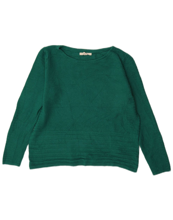 White Stuff - Jersey extragrande con cuello barco para mujer, talla S, color verde