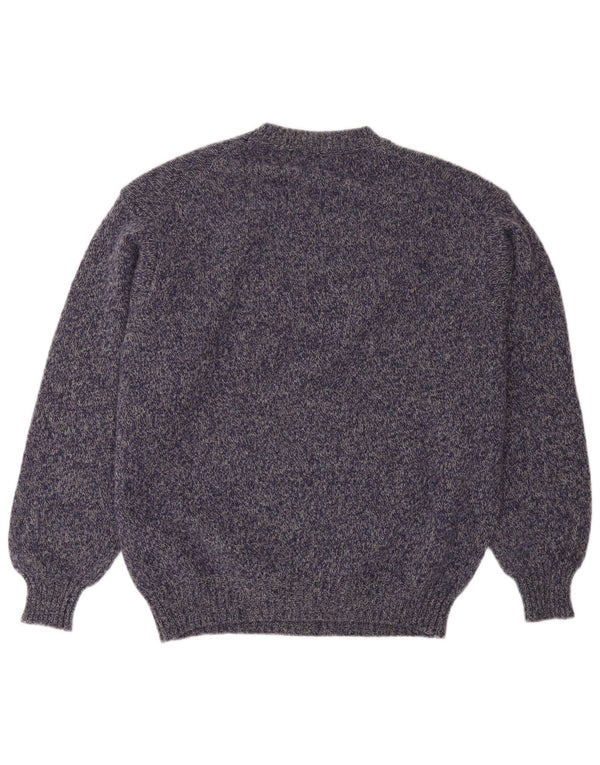 Benetton Jersey De Cuello Redondo Para Hombre Large Púrpura Moteado