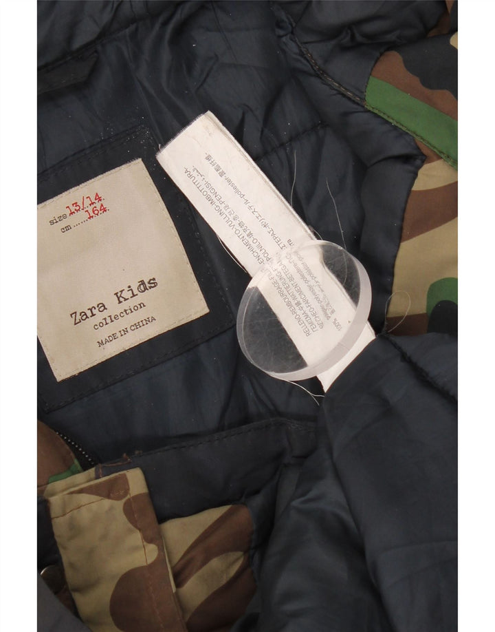 Zara Parka Niño Con Capucha 13-14 Años Multicolor Camuflaje