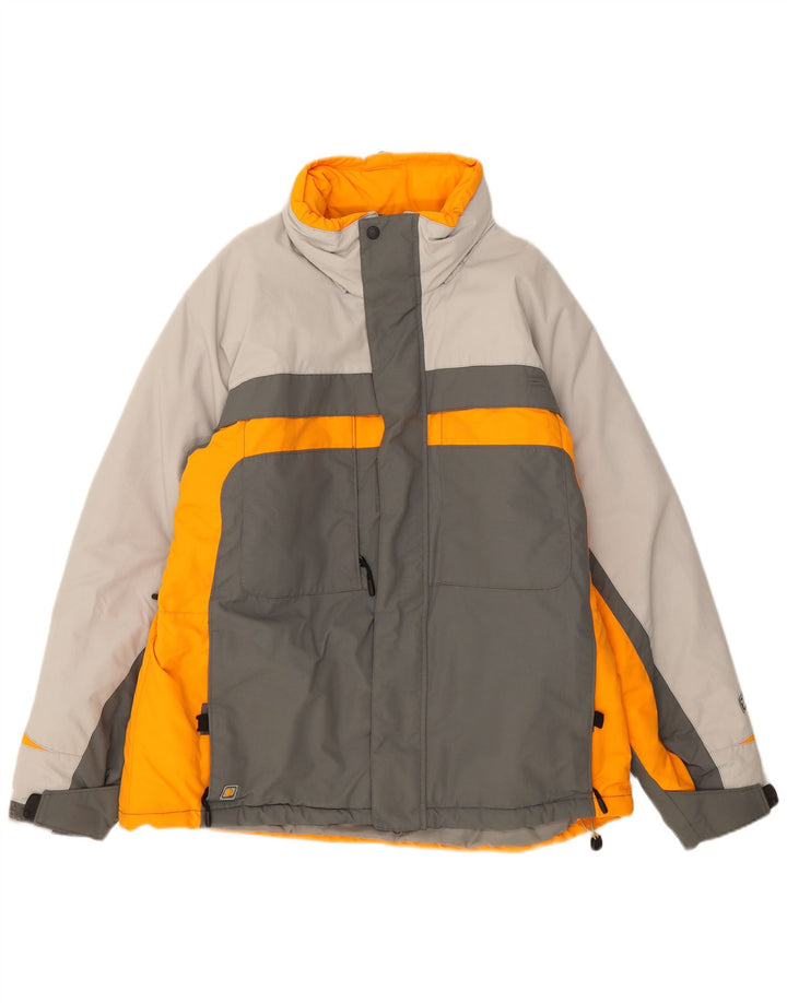 Columbia Chaqueta de esquí con capucha para hombre UK 40 Large Gris Colorblock Poliamida