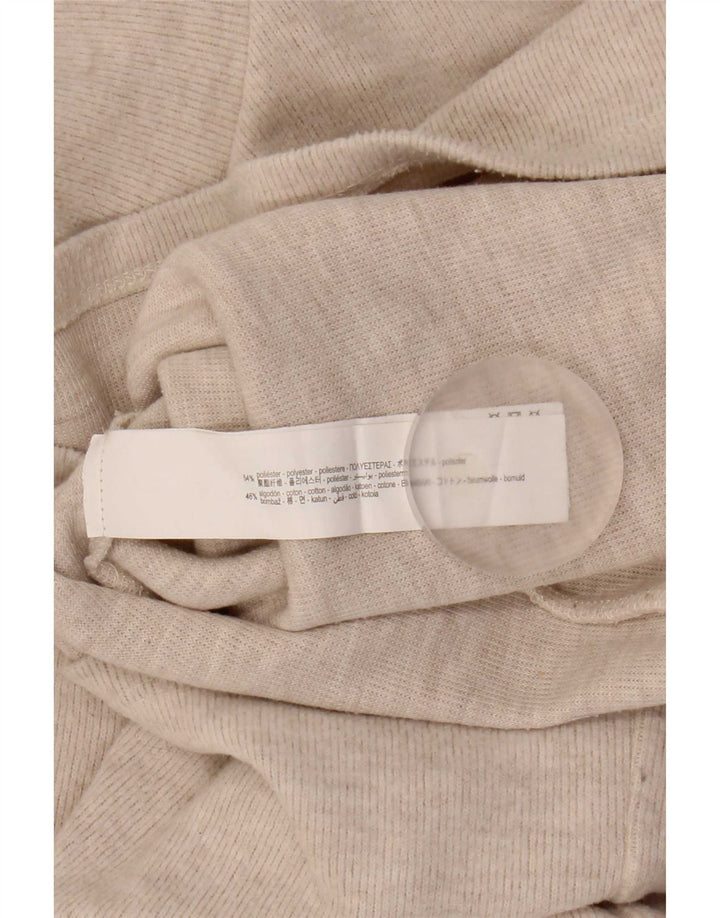 Zara Mujer Vestido Jersey Manga 3/4 UK 44 Poliéster Beige Medio