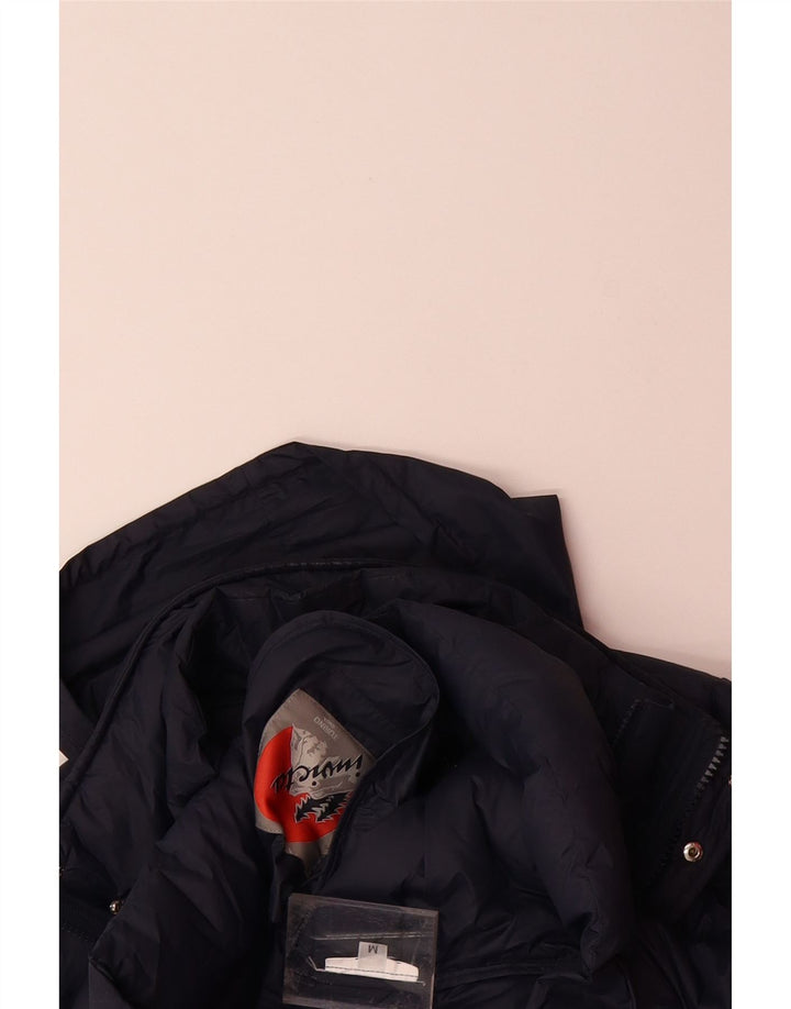 INVICTA Womens Hooded Padded Coat UK 14 Medium Navy Blue