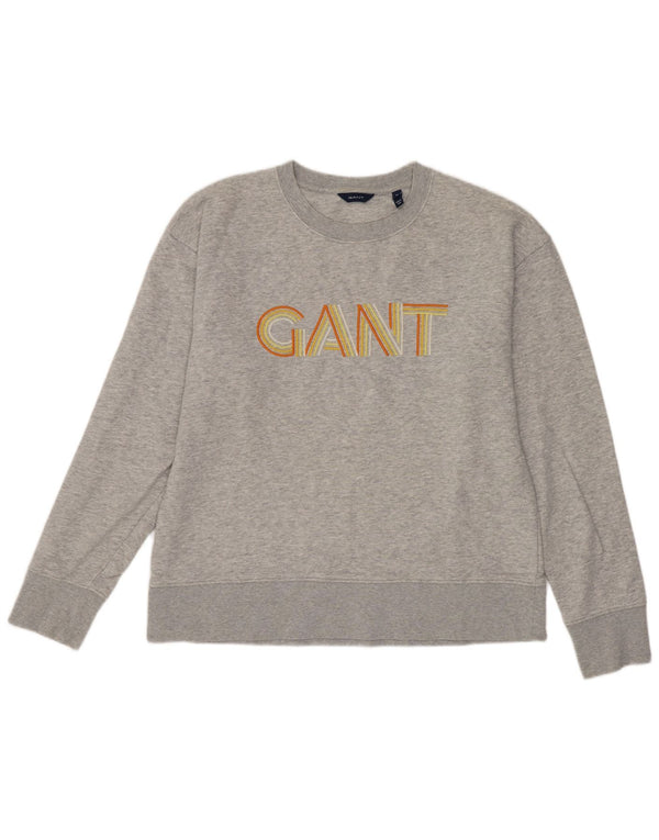 Gant Sudadera Gráfica para Mujer Jersey UK 44 Algodón Gris Medio