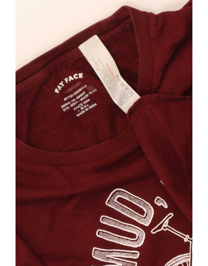 Camiseta gráfica para hombre Fat Face Top 2XL Algodón granate