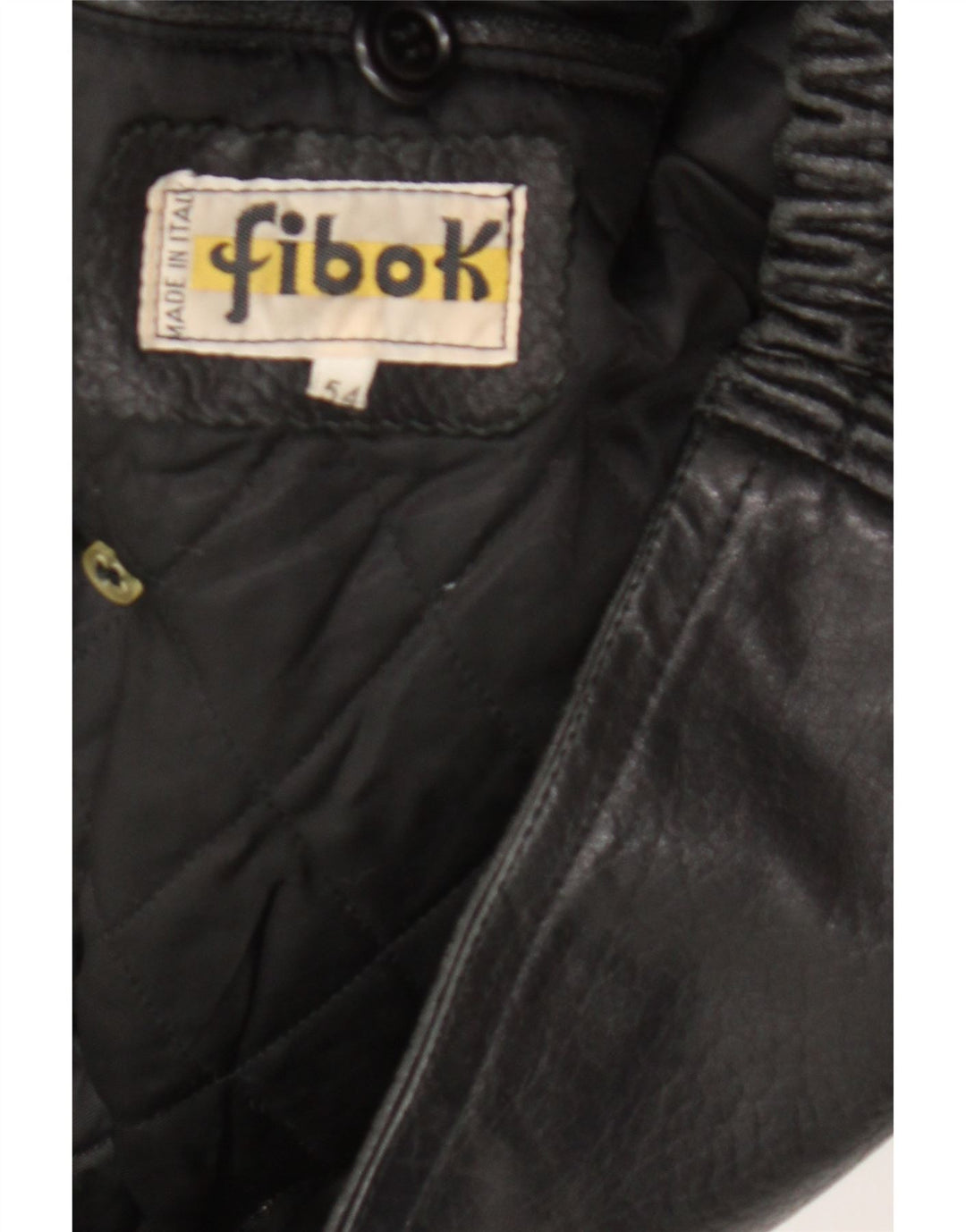 Fibok Chaqueta de cuero para hombre IT 54 2XL Cuero negro