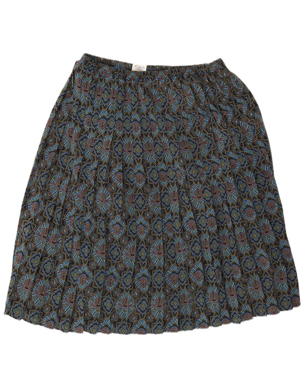 Eastex Womens Knife Pleated Skirt UK 20 2XL W38 Navy Blue Geometric