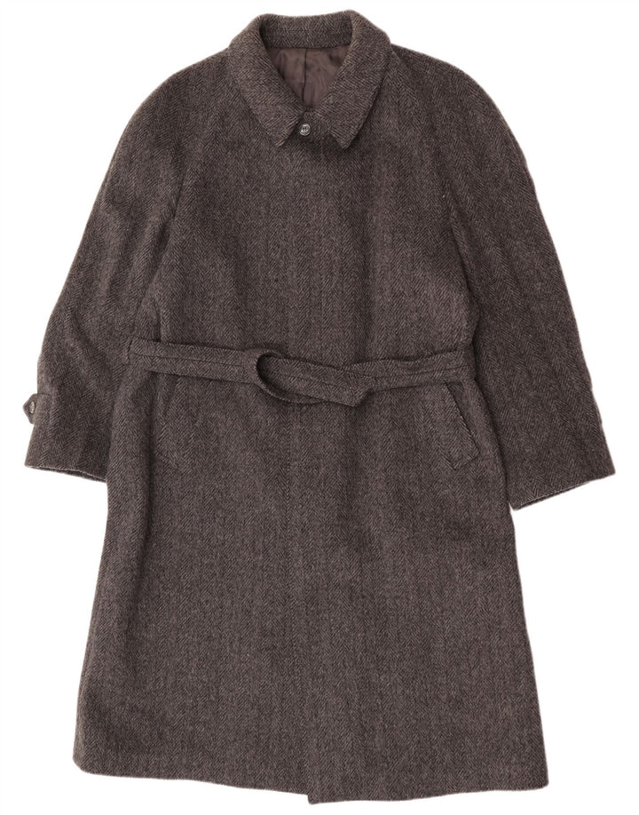 Vintage hombres abrigo EU 54 2XL gris espiga