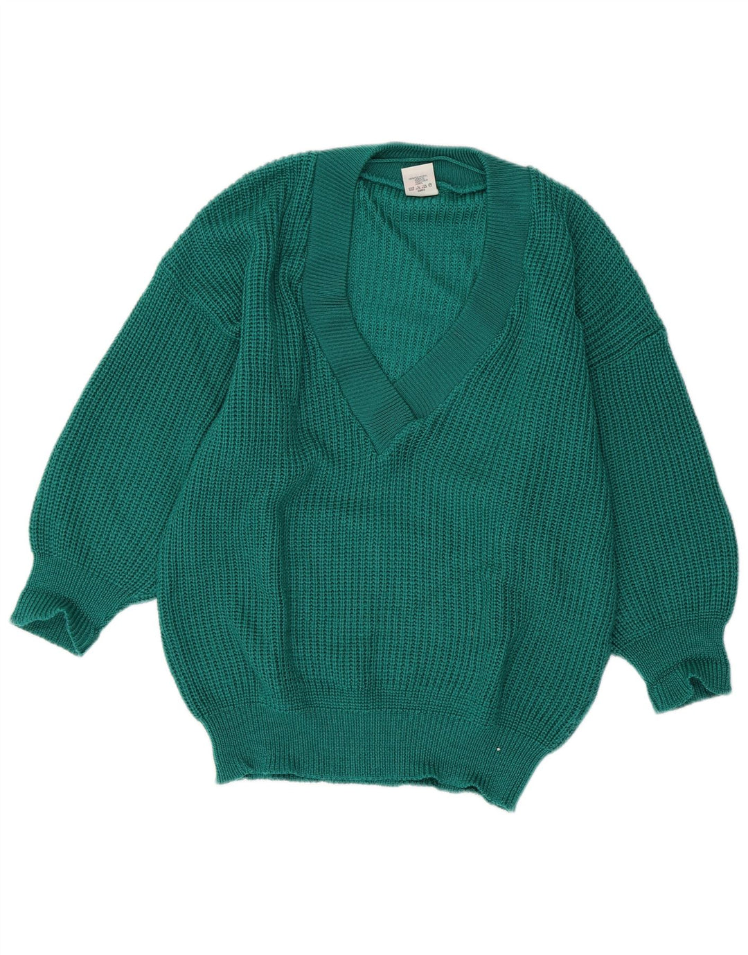 ECCO Jersey extragrande con cuello en V para mujer EU 40/42 Acrílico verde medio
