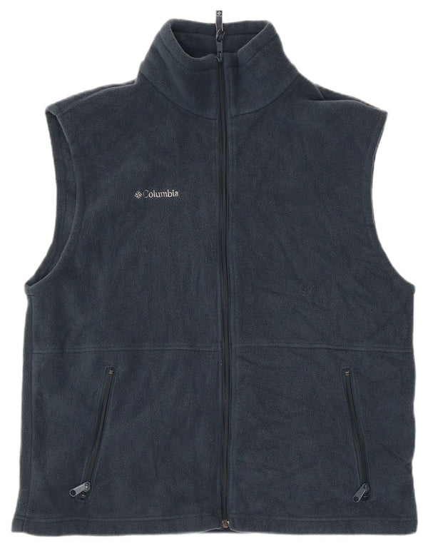 Columbia Chaleco polar para hombre UK 40 Large Poliéster azul marino