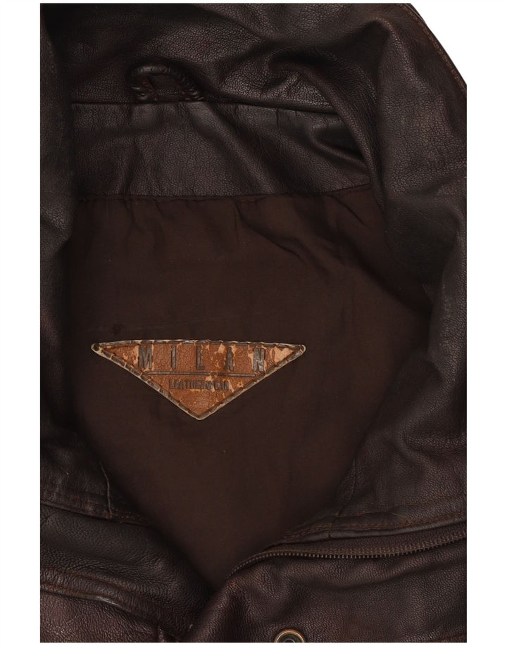 Milan Chaqueta de cuero para hombre UK 40 Large Brown