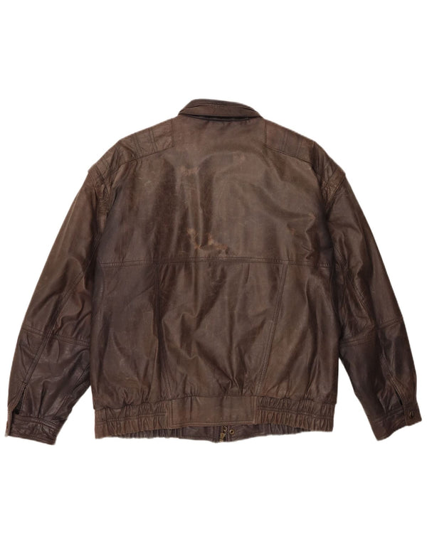 Vintage chaqueta de cuero para hombre EU 48 cuero marrón medio