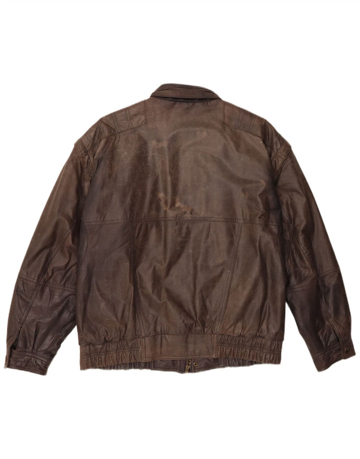 Vintage chaqueta de cuero para hombre EU 48 cuero marrón medio