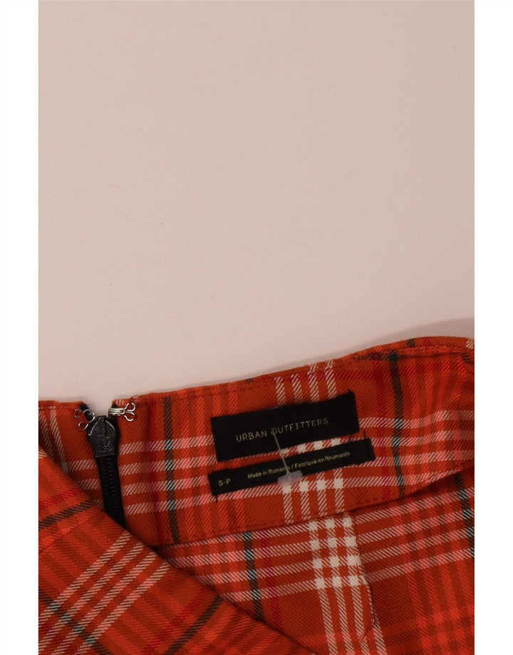 Urban Outfitters Minifalda para mujer pequeña W25 poliéster a cuadros naranja