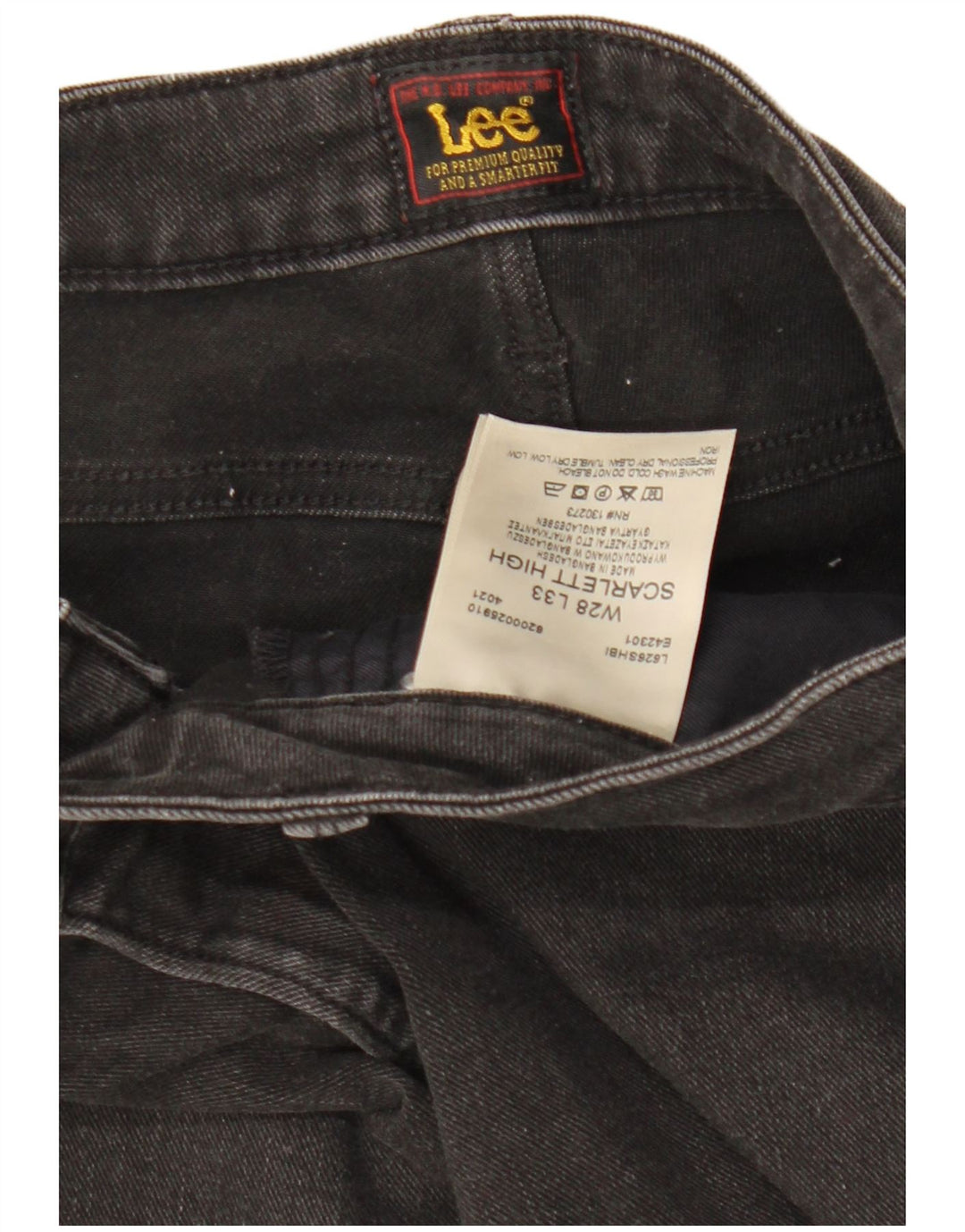 LEE Jeans Scarlett Altos Ajustados para Mujer W28 L33 Algodón Negro