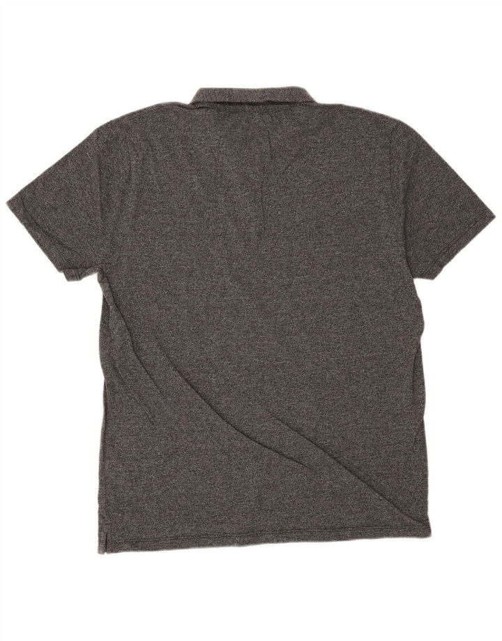 Polo Reiss para hombre de algodón moteado gris grande