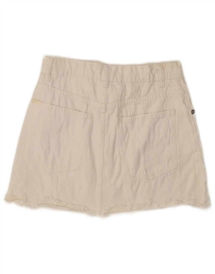 Zara Mujer Shorts Vaqueros Pequeños W26 Blanco