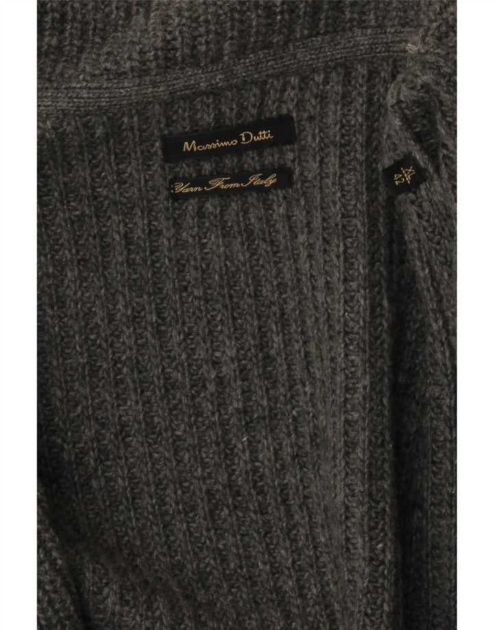 Massimo Dutti Jersey Cárdigan Hombre XL Gris