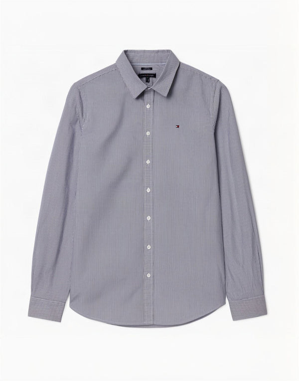 Tommy Hilfiger Camisa de corte clásico para mujer UK 40 Algodón a rayas azul medio