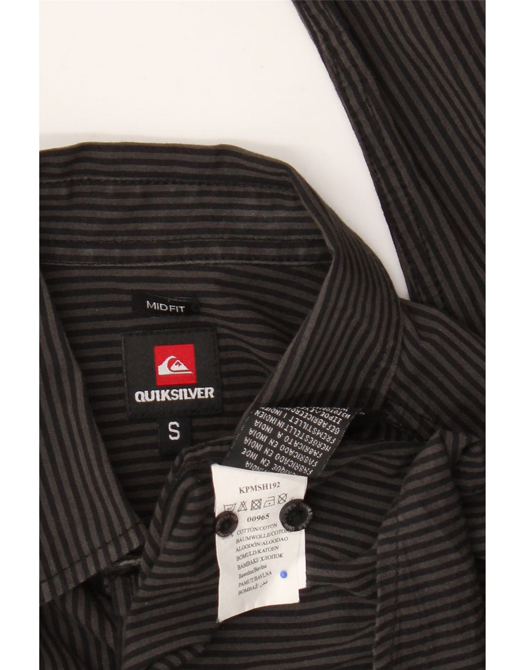 Quiksilver Camisa Mid Fit De Algodón A Rayas Gris Pequeño Para Hombre